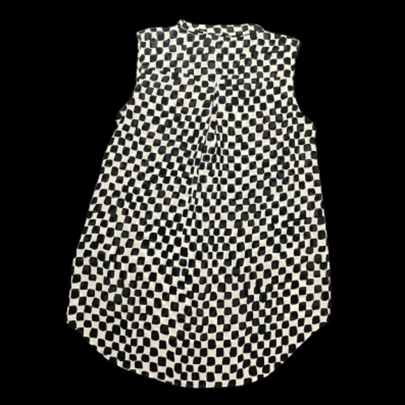 H&M Black White Abstract Sleeveless Blouse Top | Size 6 | Geometric Print - Picture 3 of 7